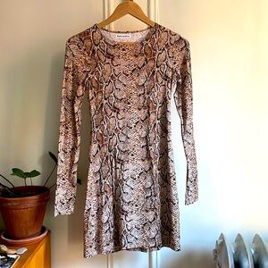 Reformation Bodycon Snakeskin Print Dress, Size S